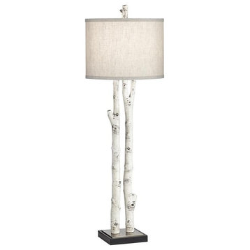 Pacific Coast Lighting Forest Birch Branch Metal Table Lamp in Natural/White