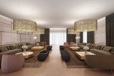 Inspiration for a contemporary enclosed living room remodel in Other