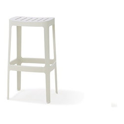 Cane-line Cut Bar Chair High White - Outdoor Bar Stools
