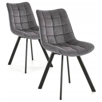 AMELIA Dining Chairs, Set of 2, Gray