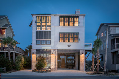 Example of a beach style exterior home design in Charleston