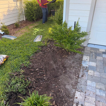 Landscape Renovation with Fresh Stone Beds and Mulch Details