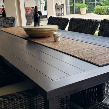 Poolside Patio-Dining with Chat Seating with Firepit