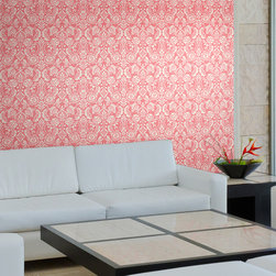 Floral Diamond Damask Wallpaper Tiles - Wallpaper