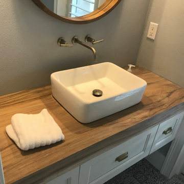 Floating Vanity with Walnut top