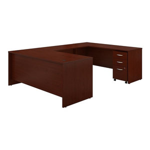 72 Mahogany U Shaped Desk Transitional Desks And Hutches By