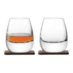 LSA Whisky Islay Tumbler & Walnut Coaster - Liquor Glasses