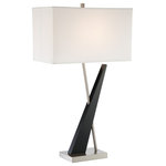 Lite Source - Lite Source LS-23077 Viggo - One Light Table Lamp - Table Lamp, Dark Walnut/White Fabric Sahde, E27 Type A 100W.  Shade Included: YesViggo One Light Table Lamp Dark Walnut/Chrome White Fabric Shade *UL Approved: YES *Energy Star Qualified: n/a  *ADA Certified: n/a  *Number of Lights: Lamp: 1-*Wattage:100w E27 A bulb(s) *Bulb Included:No *Bulb Type:E27 A *Finish Type:Dark Walnut/Chrome