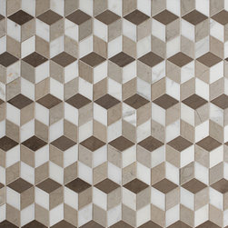 Tangent Facet Mosaic Pattern in Ash - Mosaic Tile