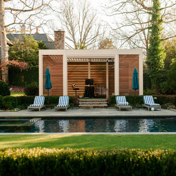 Residential: Custom Pergola Protection For Home Golf Simulation Clubhouse