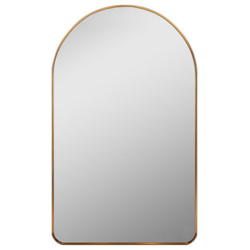 Rita Metal Framed Oval Wall Mirror, Black, 19.6" X 31.5"