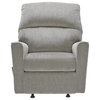 Benzara BM210739 Rocker Recliner With Track Armrests and Tufted Back, Gray