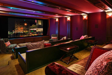 Inspiration for a traditional home cinema in Los Angeles.