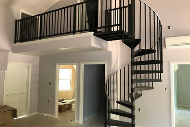 Staircase - large industrial spiral staircase idea in Dallas