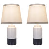 40114-12, Set of 2 Set, 18 1/2" High Ceramic Table Lamp, Off White & Gray