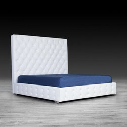 ELEGANT WHITE MODERN BED - Beds
