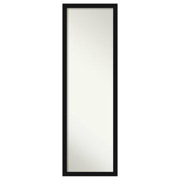 Avon Black Narrow Non-Beveled Full Length On the Door Mirror - 16 x 50 in.