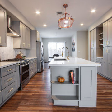 Spacious kitchen remodel in gray tones in Sacramento, CA