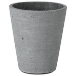 blomus - Coluna Flower Pot, 5"x4" - House your beloved blooms in a cool flower pot doesn't steal all the attention. The Coluna Flower Pot is made of polystone in a gray finish, making it a flower pot that can seamlessly blend into a number of garden styles.