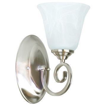 Craftmade Cecilia 1 Light Wall Sconce, Brushed Satin Nickel