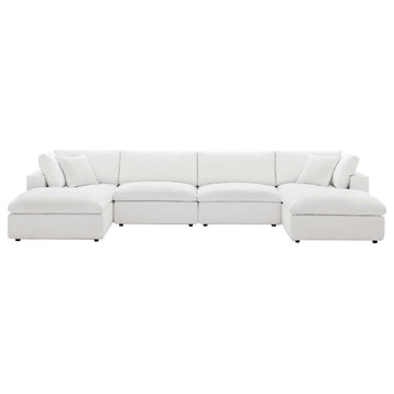 Cloud Couch, U-Chaise Cloud Sectional Sofa Set, Modular 6Piece Dream Couch, White