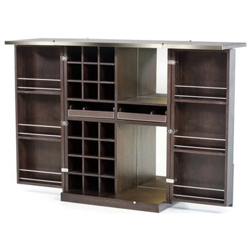 Tanner Modern Brown Oak Wine Cabinet
