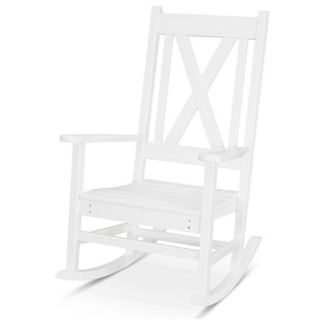 Polywood Braxton Porch Rocking Chair, White
