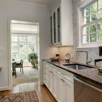 Elegant counter-tops and open doorway