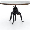 48" Cochi Adjustable Round Dng Table Dining Cast Iron Mango Wood Black