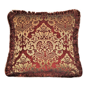 large green chenille throw pillow with fringe for living room sofa handmade usa