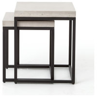 Maximus Indoor / Outdoor Nesting Side Tables Natural Concrete - Modern ...