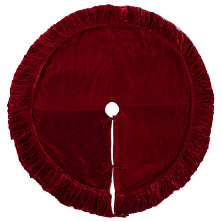 72" Plush Red Velvet Treeskirt
