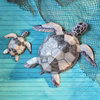 Sea Turtle Wall Decor Pewter Checkered