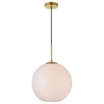 Baxter 1 Light Pendant in Brass And Frosted White