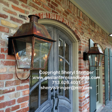 Sheryl's New Orleans Style Gas Lanterns with Solid Tops and Steel Brackets