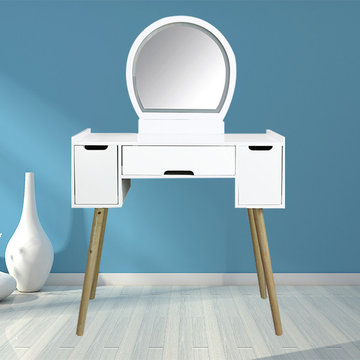Cheap custom size white wooden dresser with mirror