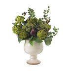 Artichoke and Hydrangea Silk Flower Arrangement