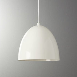 Capitol Small White Bell Pendant Light | CB2 - Pendant Lighting