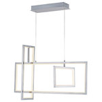 ET2 Lighting - Link LED 3-Light Pendant - Chain links of Satin Nickel are illuminated internally by encased LED light. The suspending frames are adjustable to create different expansions of the linear pendants and flush mounts. A coordinating wall sconce completes this streamlined contemporary collection.