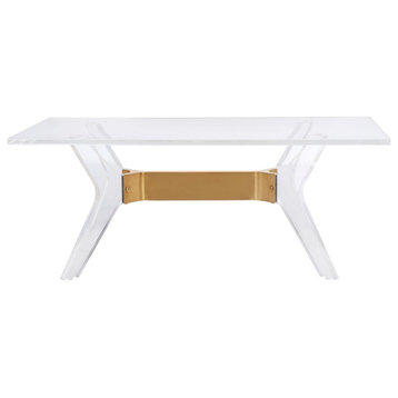 Safavieh Couture Werner Acrylic Coffee Table Brass