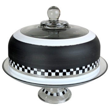Black & Checkered Chalk Cake Dome