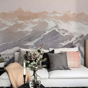 Watercolor Mountains wall mural