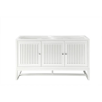 Athens 60" Double Vanity Cabinet, Glossy White