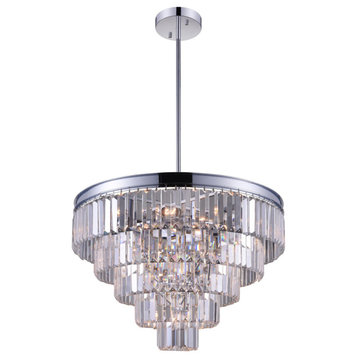 Weiss 12 Light Down Chandelier with Chrome finish