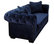 TOV- NORWALK Navy Velvet Fabric Upholstery With Tufted Design Chesterfield Sofa