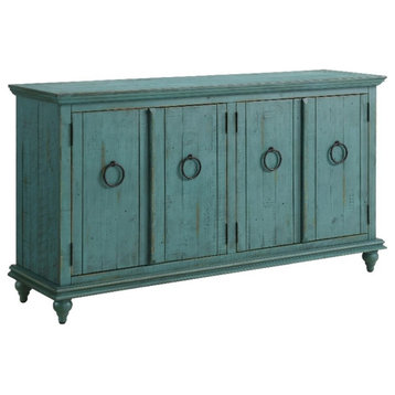 Bowery Hill Modern / Contemporary Rustic Turquoise Solid Wood 65" TV Stand