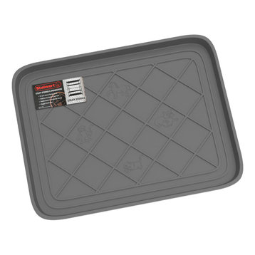 Stalwart All Weather Boot Tray Small Water Resistant Utility Shoe Mat, Gray