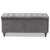 Baxton Studio Kaylee Modern and Contemporary Grey Velvet Fabric Upholstered...