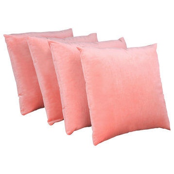 Supersoft Throw Pillow Cover 4 Piece Set, Rose Quartz