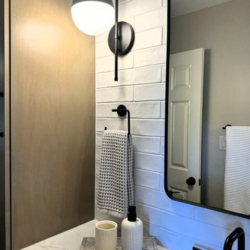 Elegant Rustic Luxe Bathroom renovation.